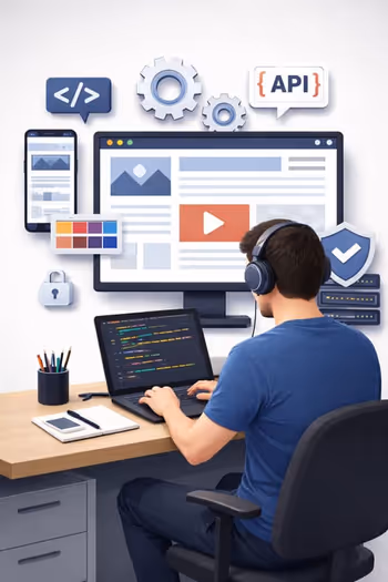 Desarrollador web en la oficina